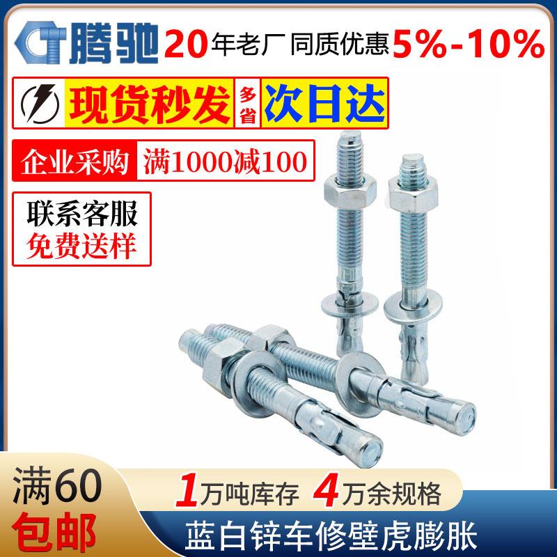 蓝白锌车修壁虎膨胀螺栓M6M8M0M2M6电梯膨胀螺丝全螺纹
