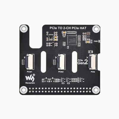 微雪树莓派5Pcie接口扩展板双通道可叠加RaspberryPi5拓展板