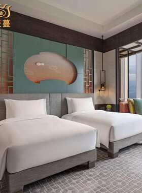 星级酒店家具厂家 公区客房固装房门木饰面背景墙成套工程家具FH9