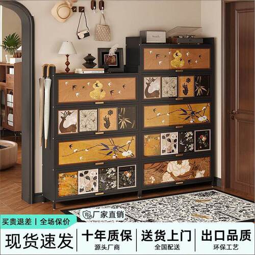 钢制鞋柜入户门口鞋柜网红家用楼道走廊大容量收纳储物柜阳台玄关