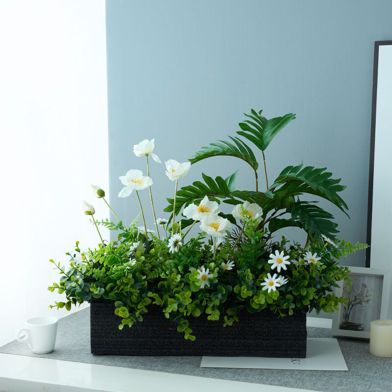 仿真花假绿植室内桌面花箱客厅玄关电视柜装饰品花艺摆件组合造景