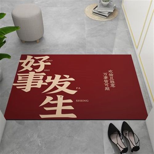 入户门地垫门口进门防滑大门玄关家用垫红色高级感地毯可裁剪耐脏