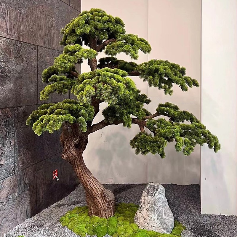精品松树迎客松仿真树罗汉松装饰摆件室内外大型景观假树绿植造景