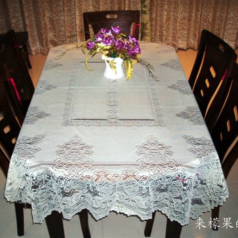亚大纺织白色 西餐桌布2米X1.米大桌布盖布长方形桌布茶几布