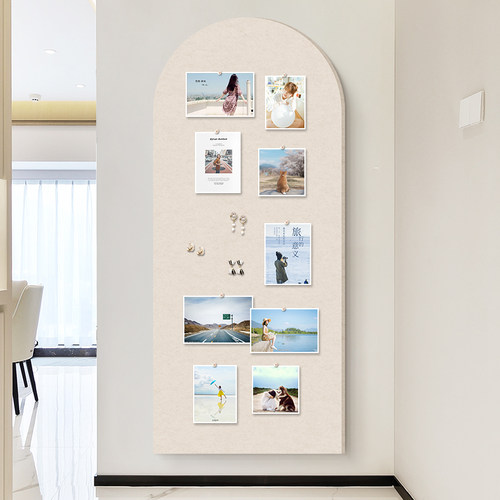 拱门照片墙面装饰相框组合免打孔墙上相册墙挂墙毛毡板创意相片墙