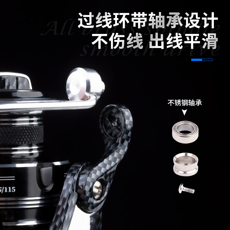 全金属轴承鱼轮纺车轮海杆远投渔轮路亚轮鱼线轮18轴无间隙渔轮