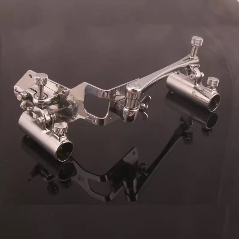 钓箱双炮台支架微调零晃动不锈钢加厚竞技黑坑万向拐角配件智钓者