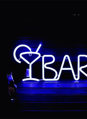 LED霓虹灯br酒馆PRTY酒吧寝室房间聚会活动装饰字母造型霓虹灯