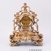 时钟表 座钟床头古铜色复古钟欧式 欧式 台钟静音时钟创意座钟时尚