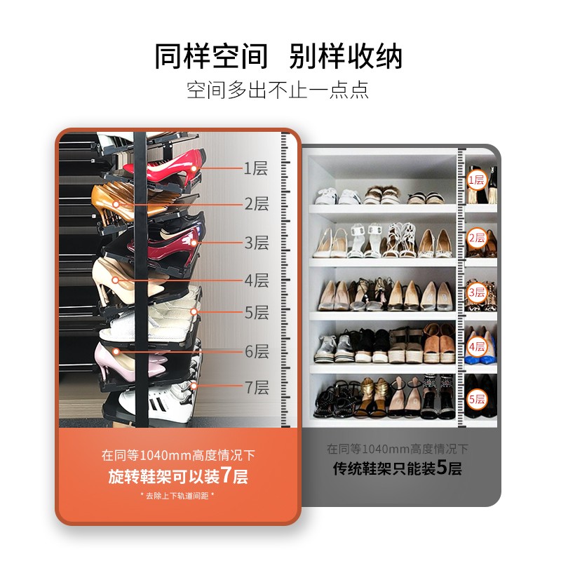 2021年新款旋转鞋架家用多层定制五金90度翻转侧装大容量玄关鞋柜