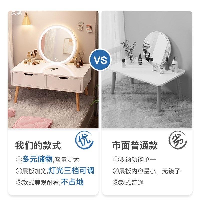 飘窗台轻化妆桌梳妆台房间书桌一体型奢可移动60RGM约简迷小你