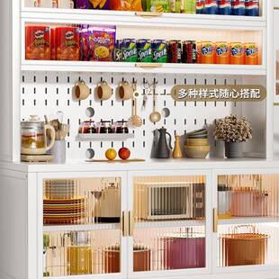 餐柜靠边墙一体储柜厨房灶台碗柜橱柜大容量微物77015波电器置物