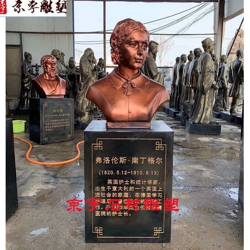 玻璃钢名人爱因斯坦安徒生半身像铸铜名医白求恩南丁格尔胸像摆件