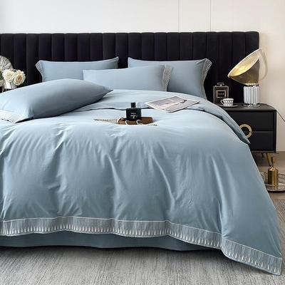 80支四件套纯棉全棉水被洗棉11PS-02050套家用床笠床上用品0简约