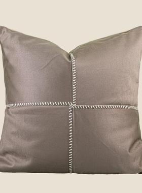 米咖色系奢风客厅发沙靠枕腰枕组合搭配高档轻酒样板店OFM间抱枕