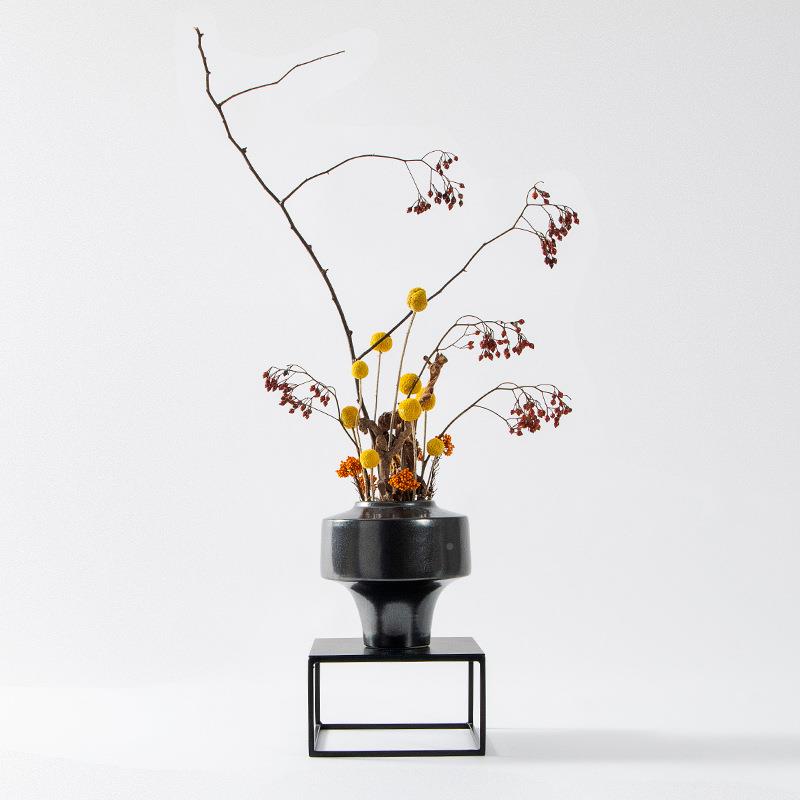 新中式间真花艺枯枝仿HY1857花佛塔套装样板餐厅干装饰品摆件