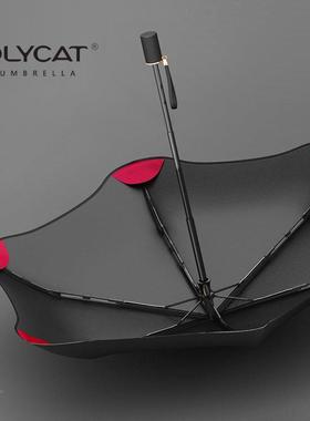 OL手YCAT圆角撞防动折伞UPF5OC77650+黑胶防晒伞男女太阳三伞晴雨