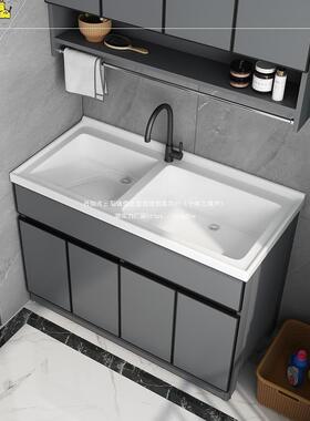 洗衣双盆柜洗衣盆组合单池柜洗48737衣盆双盆洗手池台落地浴室柜