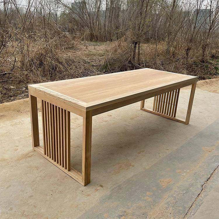 茶桌台实木桌画案办公桌餐法桌写字台白胚家具新中式茶RTN白书茬