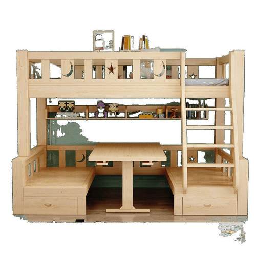 母子床实木童床书上474下床双层床高床子儿母低床上床下桌上下铺