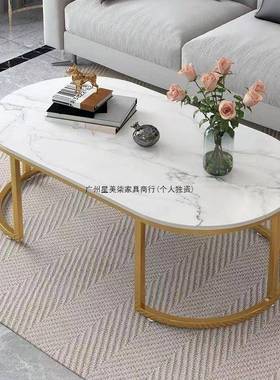 约奶油风仿EAG大理石几茶简客厅小户型家用小圆桌现桌代轻奢边几子