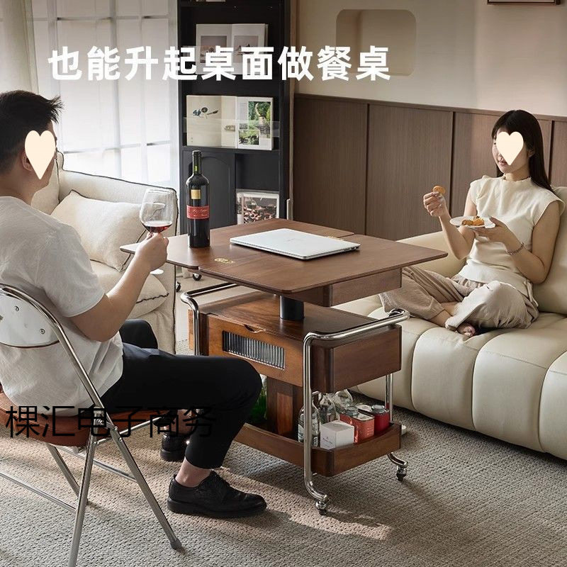 茶几可升降可移动多用茶桌餐桌边几边柜客厅家用储物车
