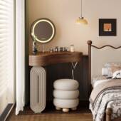 梦三鹿拐角角无品牌 实木转梳一妆台收纳体角落角小户型卧室家用化妆台桌