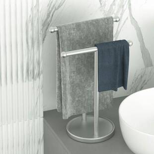 不锈钢台面立式毛巾架台面抹布架挂杆厨房浴室卫生间置物架见描述