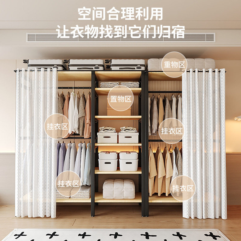 开放式衣柜简易组装家用卧室衣橱90度转角衣柜简易衣柜结实耐用