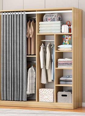 简衣柜济型现纳易代简约出租VEB房衣橱卧室实木儿童经宿舍家用收