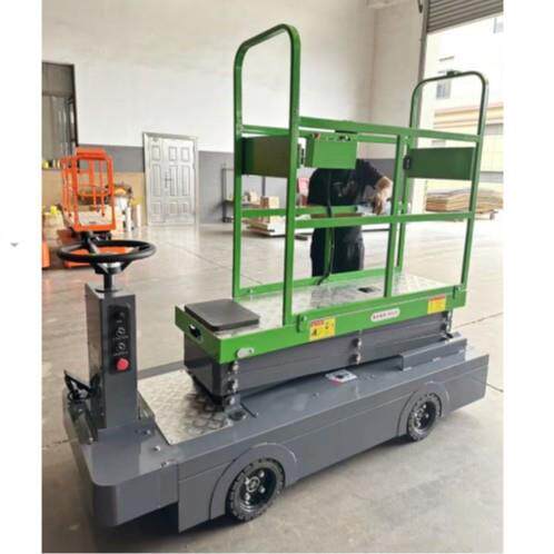 普尔夫温室大棚轨道自式行走采型摘车电动升降867小叉升剪降机摘