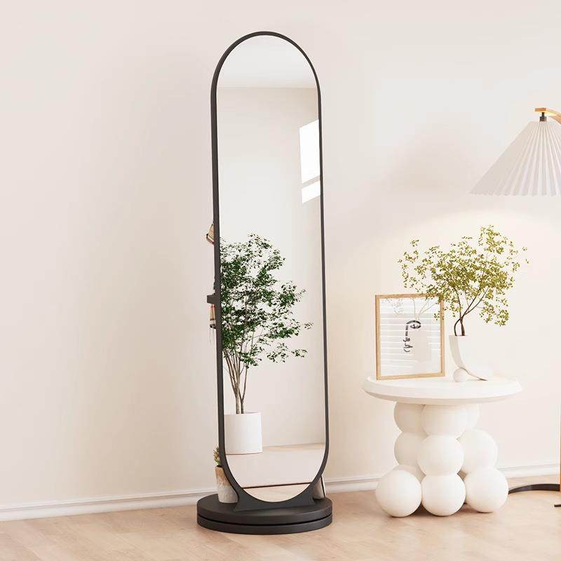 镜子身地镜落家用KVC全卧室衣帽架动试移衣镜网红移动旋转立体穿