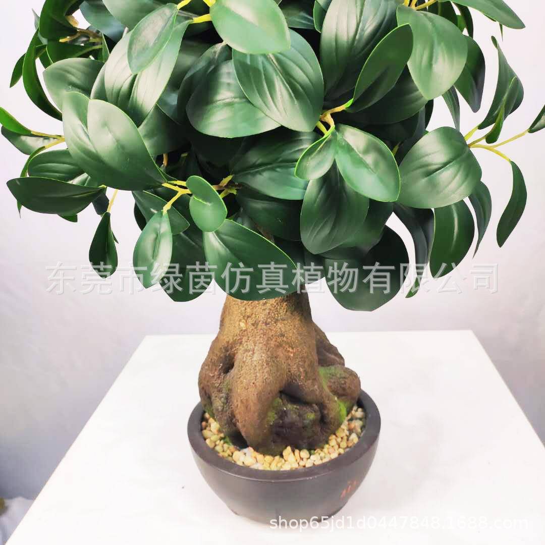 仿真盆栽LV033盆豆瓣绿60cm人造豆瓣叶景桌面办公摆件厂东莞绿茵