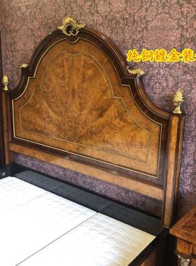 欧式亚历山1.8米人床别墅主卧新古典铜件英式床双宫TA11896大廷华