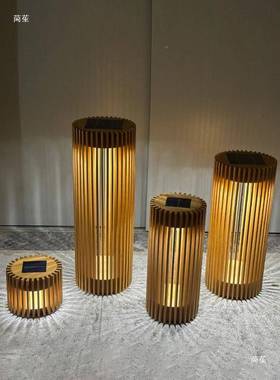 户太阳能实木灯庭院灯草坪灯花园布置露装饰灯露营外FULIN-DJ灯灯