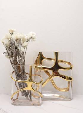 美式样创意玻璃花器部摆件板房售楼玄0807卧室厨房客厅桌面关软装