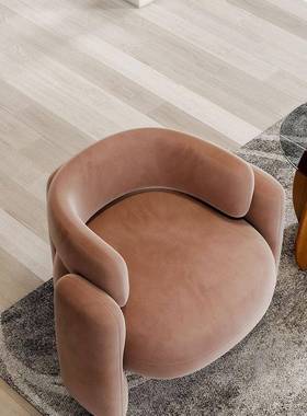 红轻奢现代简接待会洽谈桌椅客厅休网闲白色客单人80464沙发椅创