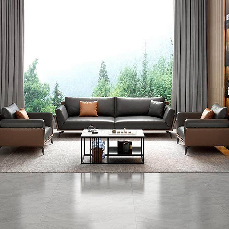 新款办公室沙咨询客服发茶几组现合简约代会接待沙发2/3客位公司