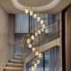 轻奢水晶楼梯K9水晶吊灯复式 楼挑空客厅吊灯别墅楼梯间长吊灯loft