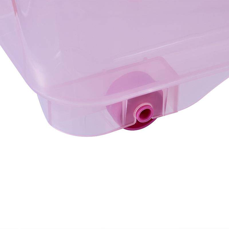 花大号塑料收纳2825茶箱整理箱子储藏物箱衣盖物储盒透明带有滑轮