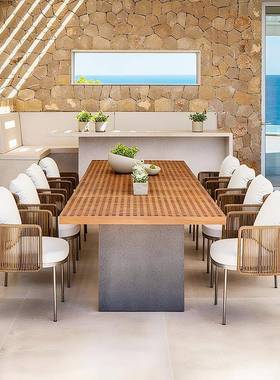 外户藤编沙NJ-0581发桌椅休组闲庭院露阳台别墅度假区藤天沙发室