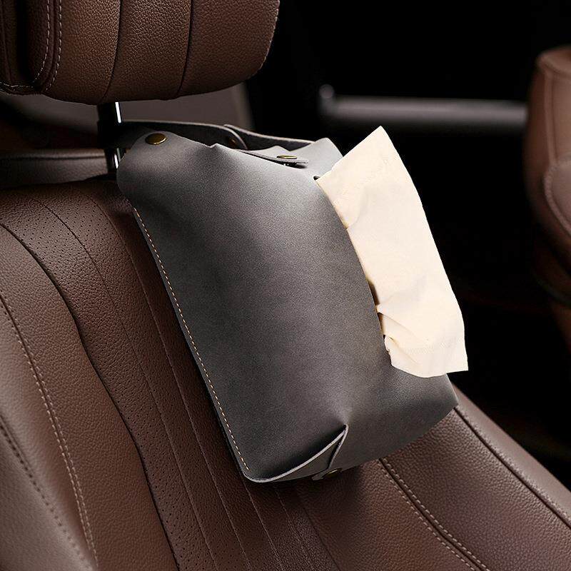 汽车纸巾盒创意复古车载抽纸饰黑色盒扶手箱座椅挂式大巾袋内纸用