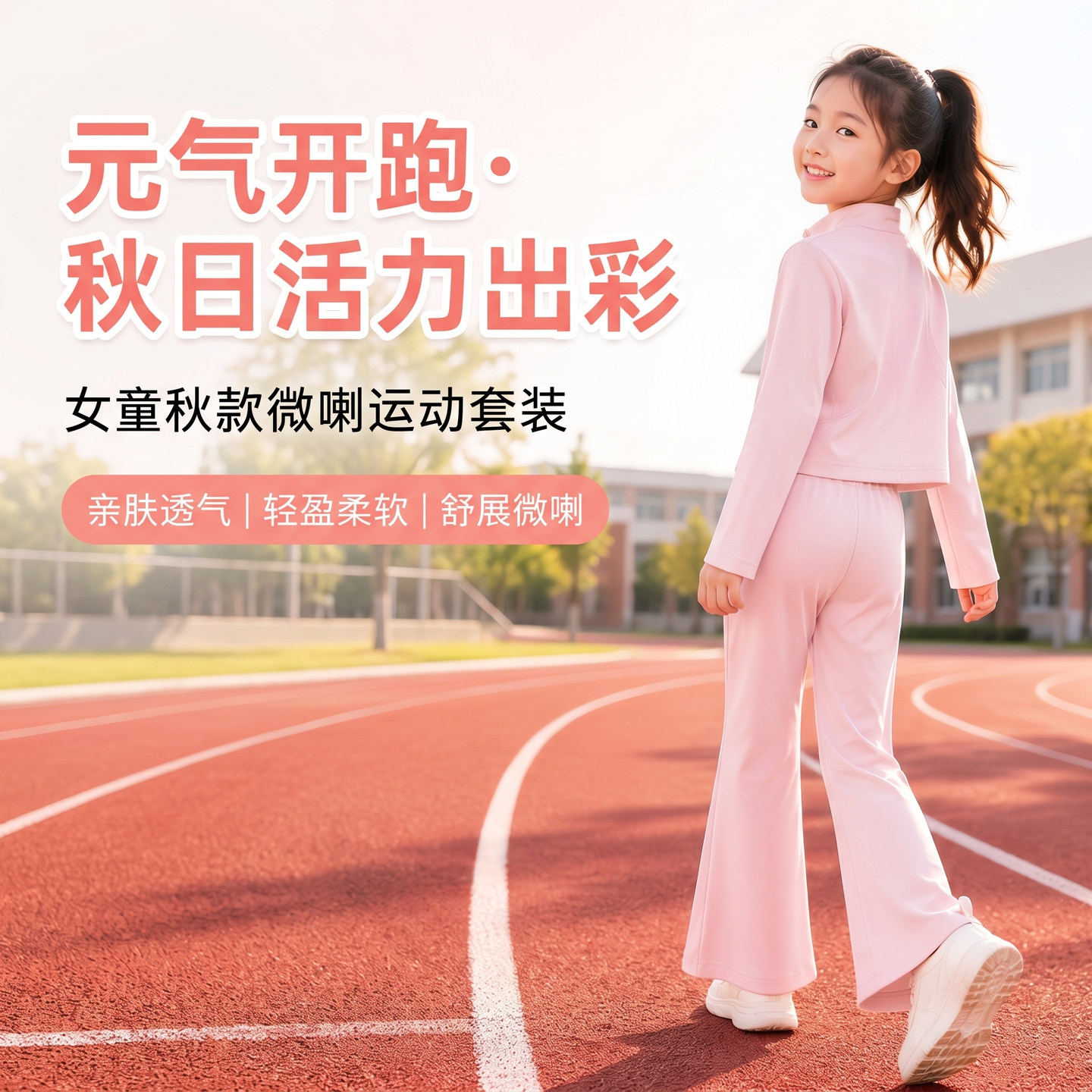 女童秋装2026新款韩版洋气立领休闲女宝运动套装儿童春秋款两件套