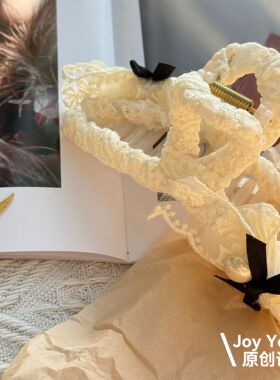 【影誓之结】优雅白纱手工缠绕抓夹原创设计甜美温柔鲨鱼夹抓夹