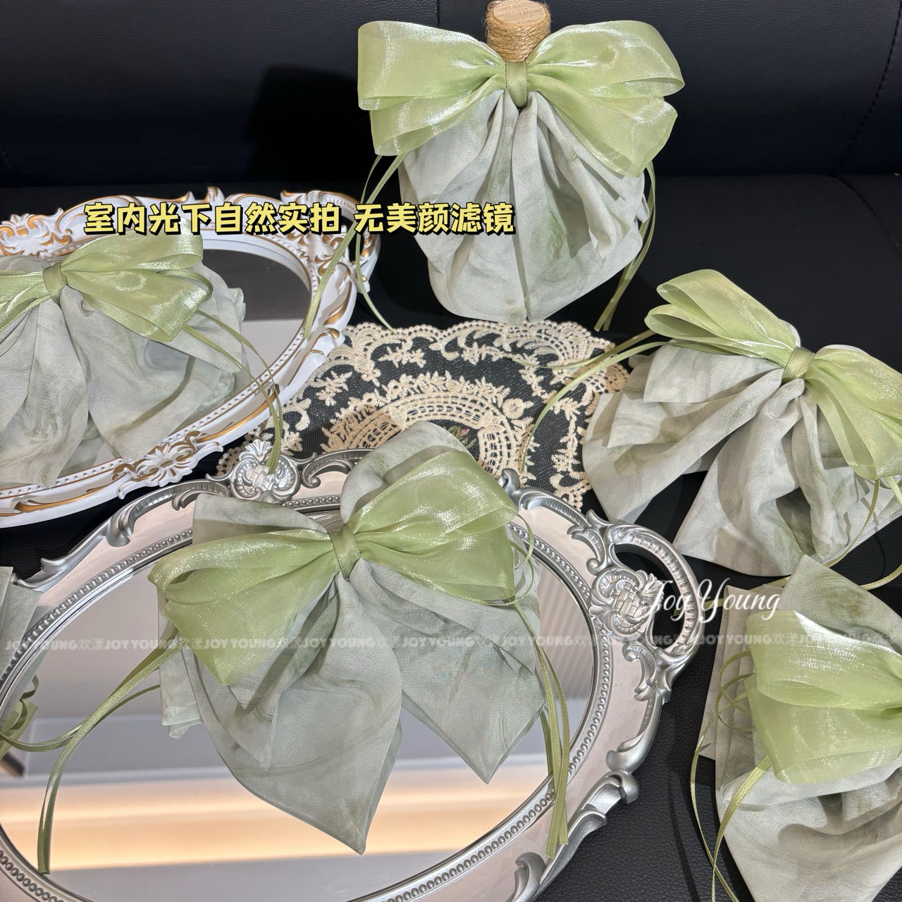 【紫烟绿雾】超仙网纱大蝴蝶结飘带马尾抓夹搭配裙子气质温柔抓夹