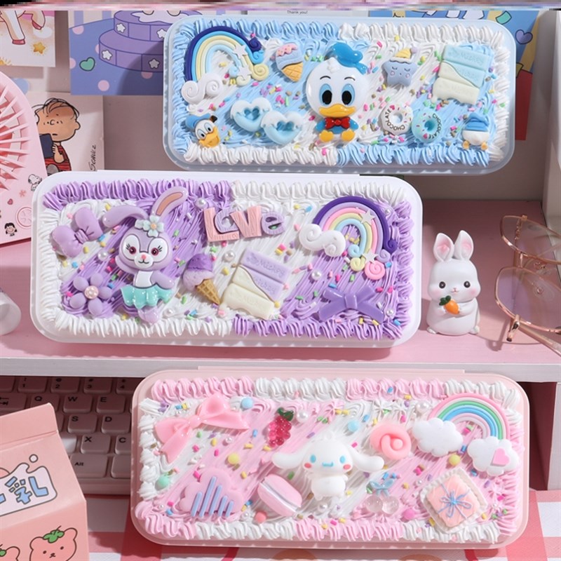 2022年新款dly手工制作创意文具盒材料包女孩奶油胶铅笔盒小学生