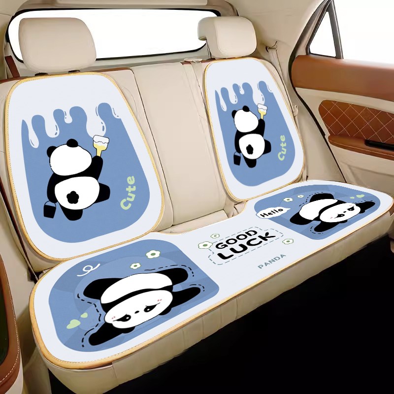 汽车坐垫四季通用高级感女可爱熊猫屁垫车载这内饰后排单片座垫子