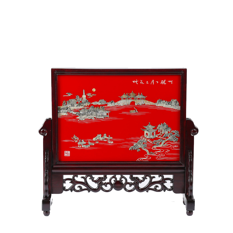 扬州漆器屏风插屏台屏摆件平磨螺钿工艺扬州特色旅游外事商务礼品