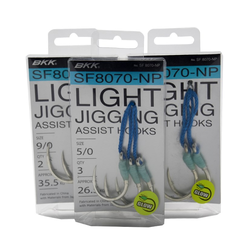 BKK 黑金刚 SF70-NP绑好绳鱼钩轻型圆尖 海钓船钓铁板钩带倒刺