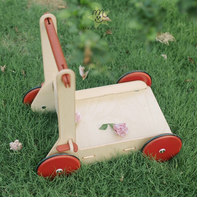 丹麦moover经典木制儿童学步手推车可调速婴童学走路推车推车